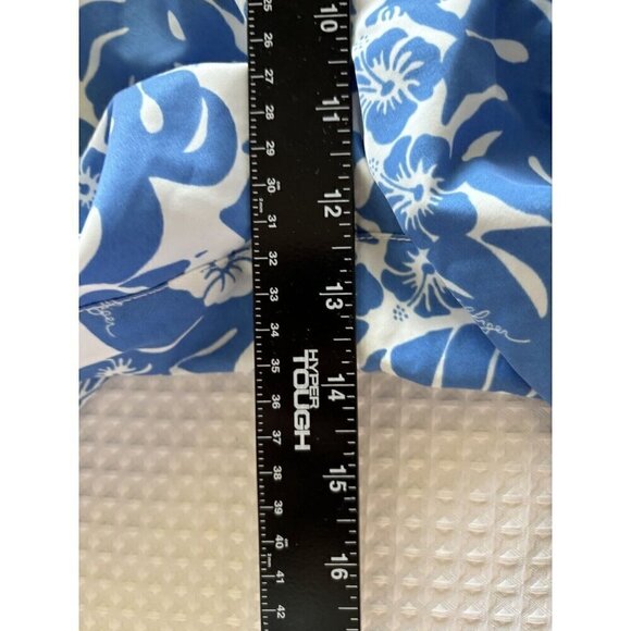 Tommy Hilfiger Mens Medium Blue White Tropical Hula Girl Print Swim Short Trunks - Picture 15 of 16